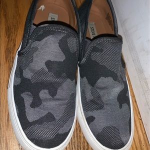 black camo Steve Madden slip ons